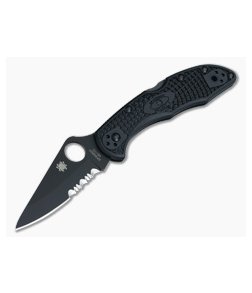 Spyderco Delica 4 FRN Black Partially Serrated VG10 C11PSBBK