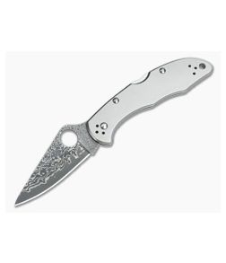 Spyderco Delica 4 Titanium & Damascus C11TIPD