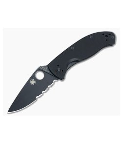 Spyderco Tenacious Black Part Serrated C122GBBKPS