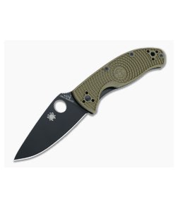 Spyderco Tenacious Lightweight OD Green FRN Black Plain Liner Lock C122PODBK