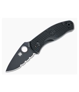 Spyderco Persistence Lightweight Black Part Serrated Black FRN Liner Lock Folder C136PSBBK