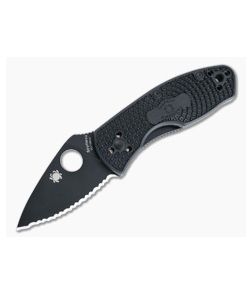 Spyderco Ambitious Lightweight Black Serrated FRN Liner Lock Folder C148SBBK