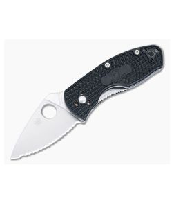 Spyderco Ambitious Lightweight Satin Serrated Black FRN Liner Lock Folder C148SBK