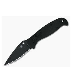 Spyderco Autonomy 2 Black DLC Fully Serrated LC200N Black G10 Automatic Knife C165GSBBK2