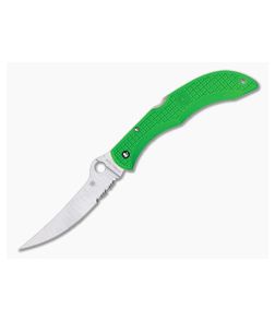 Spyderco Catcherman Green Salt Sprint Run Part Serrated C17PSGR