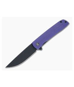 CIVIVI Bo Zinker Black Stonewashed Nitro-V Purple G10 Liner Lock Flipper C20009B-5