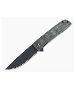 CIVIVI Bo Zinker Black Stonewashed Nitro-V Dark Green Micarta Liner Lock Flipper C20009B-6