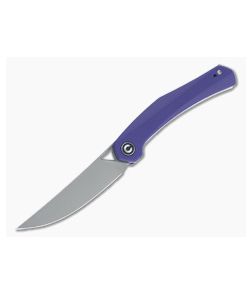 CIVIVI Lazar Isham Gray Stonewashed Stainless Purple G10 Front Flipper C20013-2