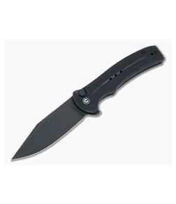 CIVIVI Cogent Button Lock Flipper Black Stonewashed 14C28N Black G10 Folder C20038D-1