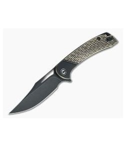 CIVIVI Dogma C2005E Black Polished Brass Black Stonewashed D2 Liner Lock Flipper