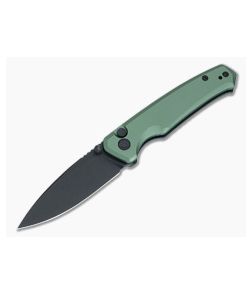 CIVIVI Altus Button Lock Folder Green Aluminum Handle Black Stonewash Nitro-V C20076-5