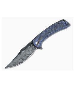 CIVIVI Dogma Blue G10 Carbon Fiber Black Hand Rubbed Damascus Liner Lock Flipper C2014DS-2