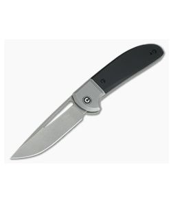 CIVIVI Trailblazer C2018C Stonewashed 14c28n Bolstered Black G10 Slip Joint Folder