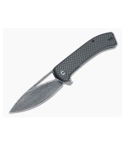 CIVIVI Riffle Black Hand Rubbed Damascus Carbon Fiber/G10 Liner Lock Flipper C2024DS-1