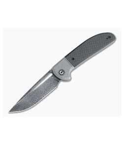 CIVIVI Trailblazer XL Black Damascus Bolstered Carbon Fiber G10 Slip Joint Folder C2101DS-1