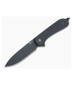 CIVIVI Fixed Blade Elementum Black Stonewashed D2 Flat Black G10 Knife C2105A