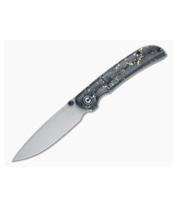 CIVIVI Imperium Stonewashed Nitro-V Golden Shred Carbon Fiber Resin Front Flipper C2106A