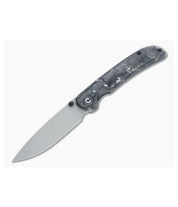 CIVIVI Imperium Stonewashed Nitro-V Silvery Shred Carbon Fiber Resin Front Flipper C2106B