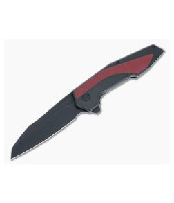 CIVIVI Hypersonic Flipper Black Steel Frame Lock with Burgundy G10 Inlay Black Stonewash Blade C22011-3