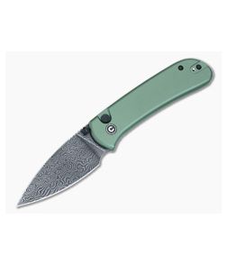 CIVIVI Qubit Green Button Lock Damascus Pocket Knife C22030E-DS1