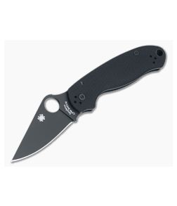 Spyderco Para 3 CQI DLC Plain Edge S45VN Black G10 Compression Lock Folder C223GPBK