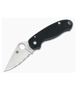 Spyderco Para 3 Serrated S30V Black G10 Compression Lock Folder C223GS