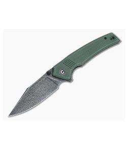 CIVIVI Tranquil Green Micarta Damascus Clip Point Flipper C23027-DS1