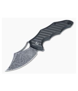 Civivi Chiro Damascus Flipper Knife Carbon Fiber/G10 Handle C23046-DS1