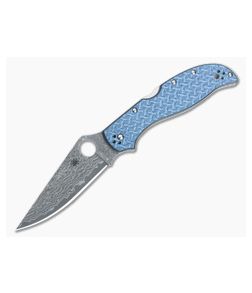 Spyderco Stretch 2 XL Blue Nishijin Damascus Sprint Run C258GFBLP