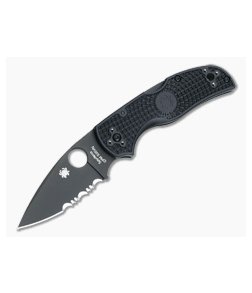 Spyderco Native 5 Lightweight Black Part Serrated C41PSBBK5