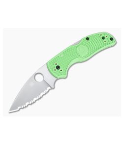 Spyderco Native 5 Salt Lightweight Serrated LC200N Green FRN Folder C41SGR5