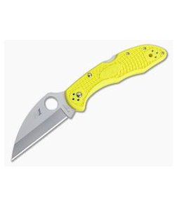 Spyderco Salt 2 Wharncliffe Plain H1 Yellow FRN Back Lock Folder C88PWCYL2