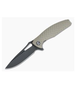 CIVIVI Wyvern Black Stonewashed D2 Tan Scale FRN Liner Lock Flipper C902F