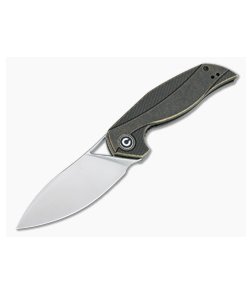 CIVIVI Anthropos Isham Black Stonewashed Brass Satin 154CM Liner Lock Flipper C903D