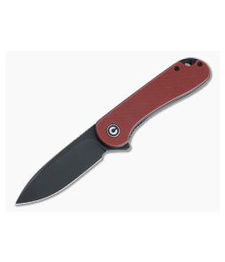 CIVIVI Elementum Black Stonewashed D2 Burgundy G10 Liner Lock Flipper C907A-1