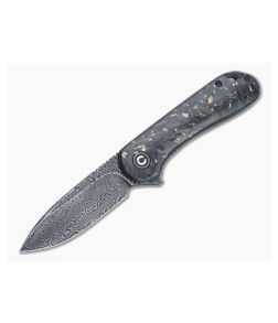 CIVIVI Elementum Black Damascus Golden Carbon Fiber Shred Liner Lock Flipper C907C-DS1