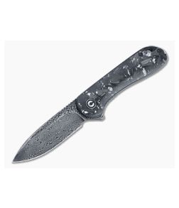 CIVIVI Elementum Black Damascus Silvery Carbon Fiber Shred Liner Lock Flipper C907C-DS2