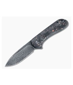 CIVIVI Elementum Black Damascus Copper Carbon Fiber Shred Liner Lock Flipper C907C-DS3