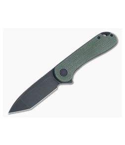 CIVIVI Elementum Tanto Black Stonewashed D2 Green Micarta Liner Lock Flipper C907T-E