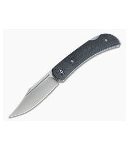 CIVIVI Rustic Gent C914D Black Burlap Micarta D2 Back Lock Folder