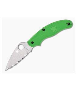 Spyderco UK Penknife Salt UKPK Serrated LC200N Green FRN Slip Joint Folder C94SGR