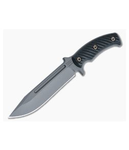 RMJ Tactical Combat Africa Fixed Blade Black G10 Handles Tungsten Cerakote 80CrV2 Clip Point CA-TU-BK