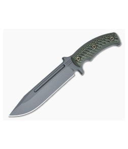 RMJ Tactical Combat Africa Fixed Blade Dirty Olive G10 Handles Tungsten Cerakote 80CrV2 Clip Point CA-TU-DO