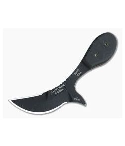 TOPS Knives California Cobra Black 1095 Black G10 Double Edge Neck Knife CALCO-01