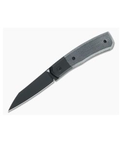 Suprlativ Knives Canibl Front Flipper Black PVD M390 Black Micarta Folder
