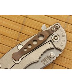 Hinderer Holey Pocket Clip Titanium Bronze