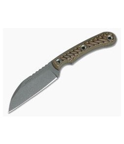 RMJ Tactical Coho Wharncliffe 52100 Hyena Brown Every Day Carry Fixed Blade