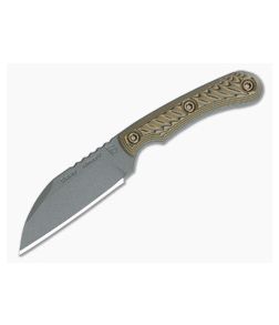 RMJ Tactical Coho Fixed Blade Hyena Brown G10 Tungsten Cerakote Nitro-V Wharncliffe 