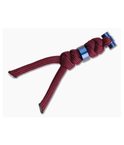 Chris Reeve Large Sebenza/Umnumzaan Lanyard Burgundy with Blue Bead