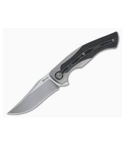 Reate Knives Coyote ELB Stonewashed M390 Wave Carbon Fiber Titanium Frame Lock Flipper